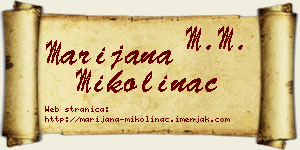 Marijana Mikolinac vizit kartica